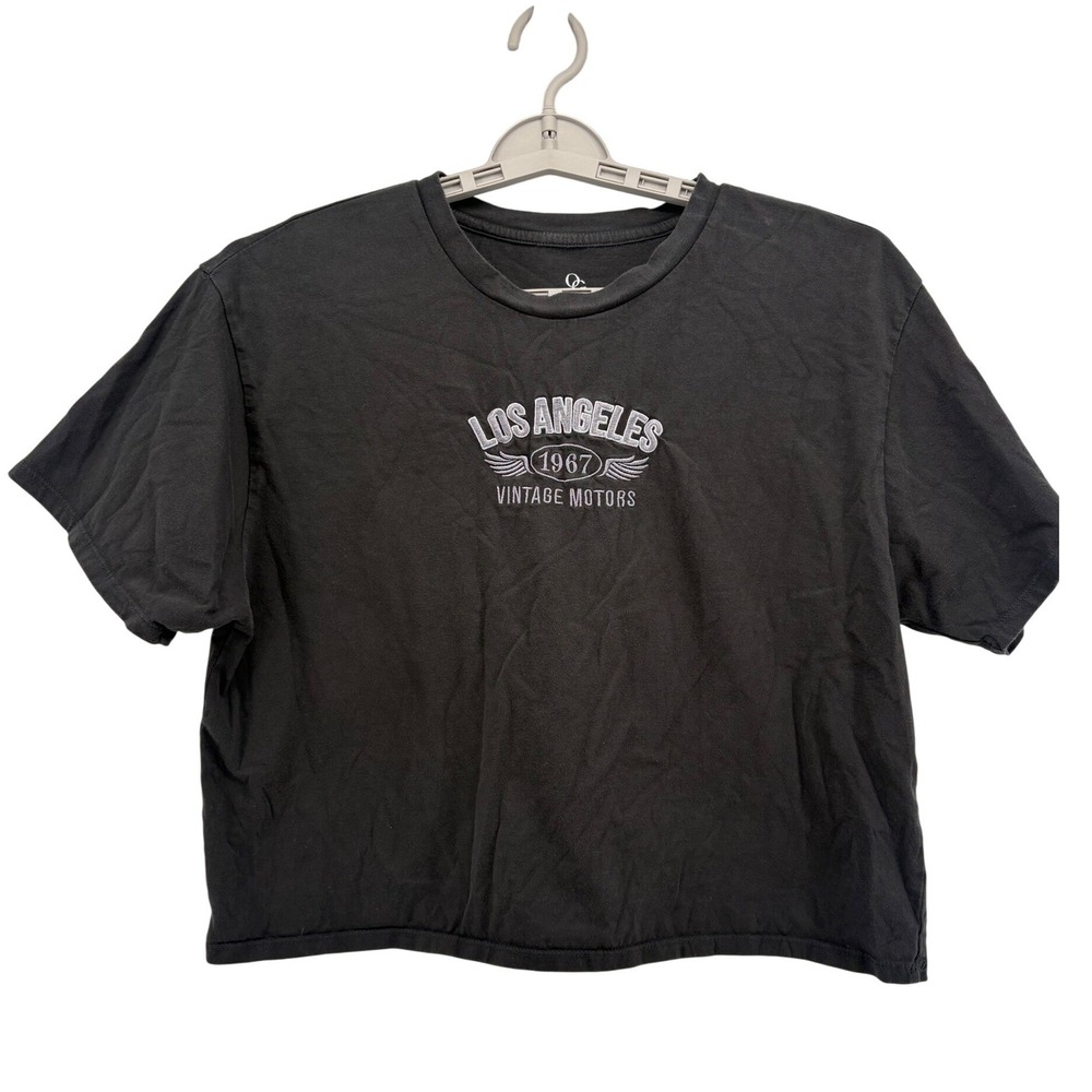 Organic Generation T-Shirt Womens XL Black‎ Los Angeles Vintage Motors Cropped